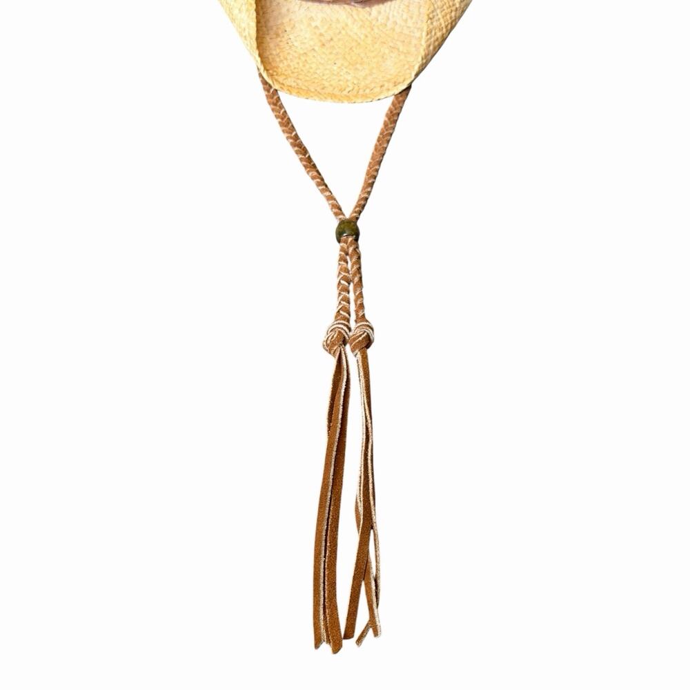 Dorfman Pacific Raffia Cowboy Hat Natural Straw Western Wide Brim L XL - Picture 7 of 16
